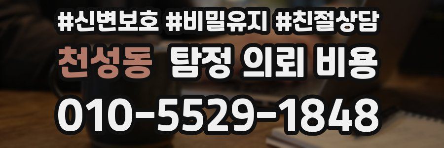 천성동 탐정 의뢰 비용