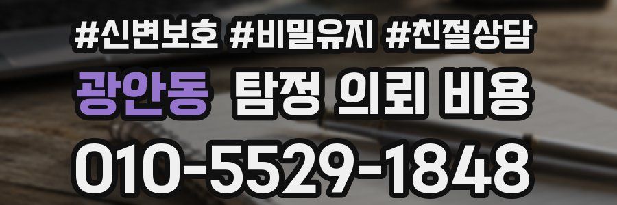 광안동 탐정 의뢰 비용
