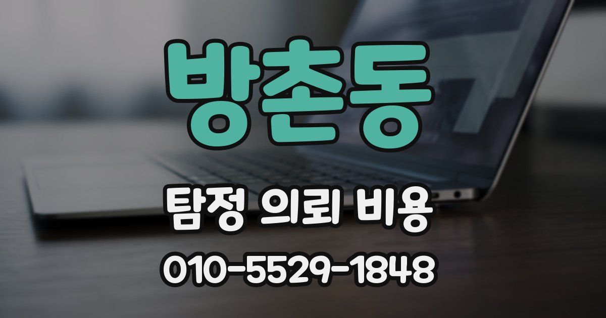 방촌동 탐정 의뢰 비용