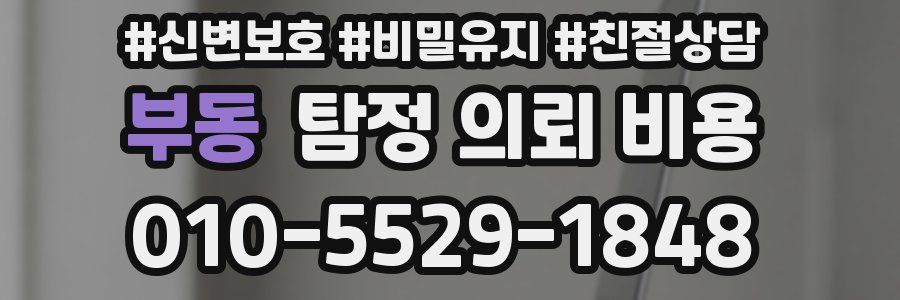 부동 탐정 의뢰 비용