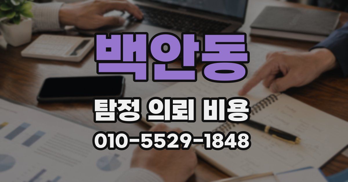 백안동 탐정 의뢰 비용