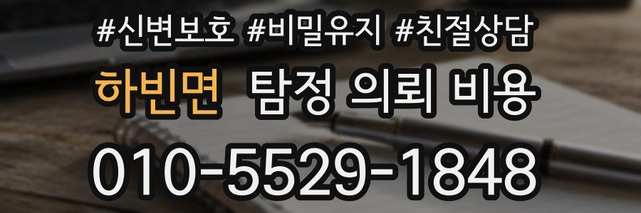 하빈면 탐정 의뢰 비용