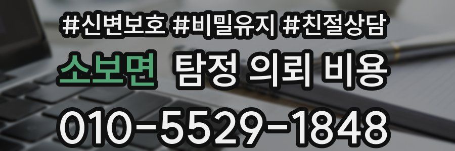 소보면 탐정 의뢰 비용