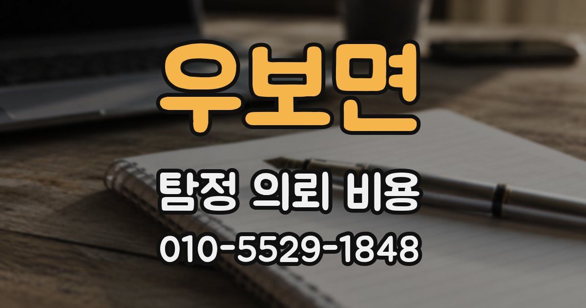 우보면 탐정 의뢰 비용
