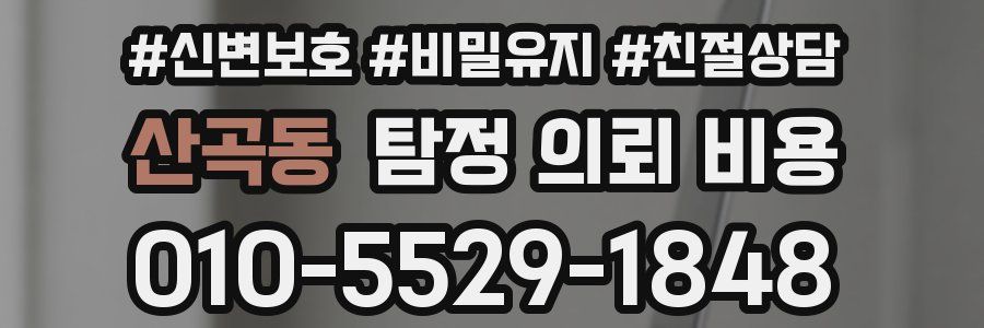 산곡동 탐정 의뢰 비용