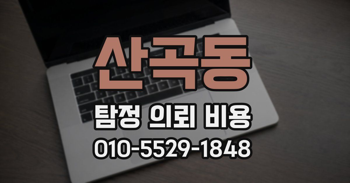 산곡동 탐정 의뢰 비용