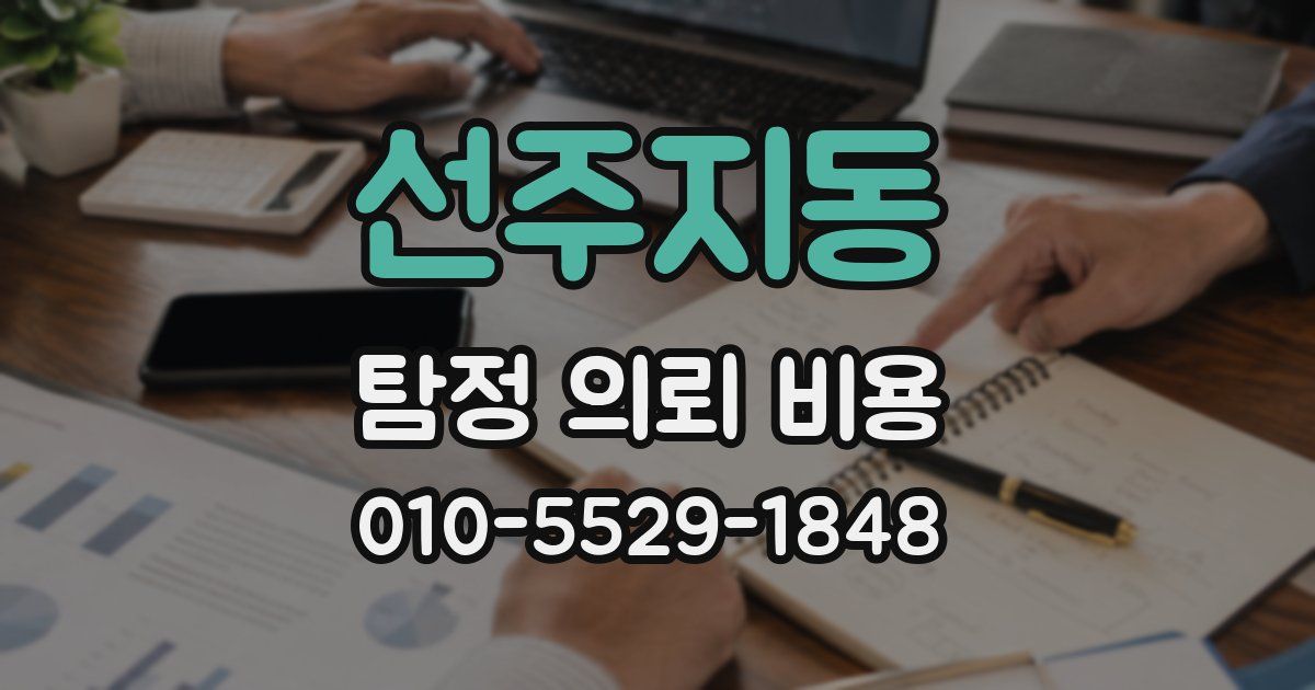 선주지동 탐정 의뢰 비용