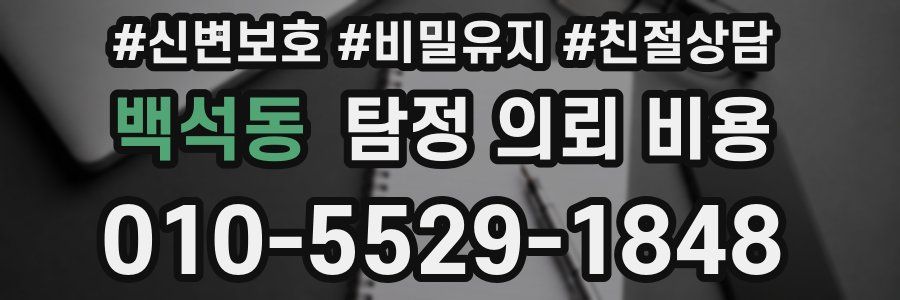 백석동 탐정 의뢰 비용