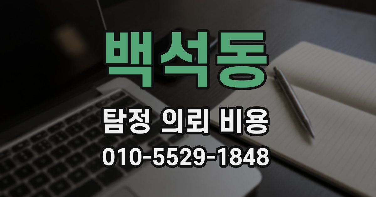 백석동 탐정 의뢰 비용