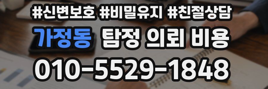 가정동 탐정 의뢰 비용