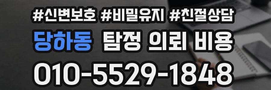 당하동 탐정 의뢰 비용