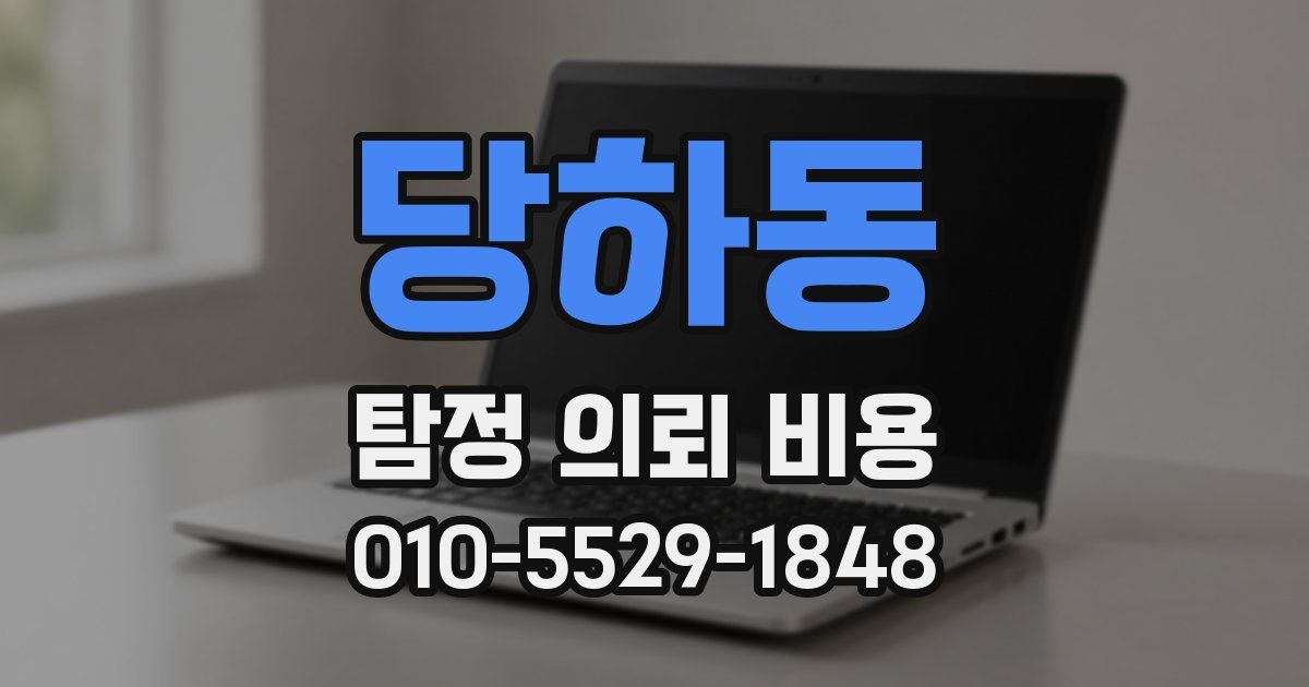당하동 탐정 의뢰 비용