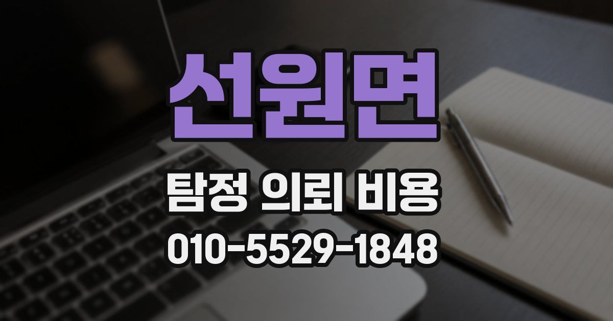 선원면 탐정 의뢰 비용
