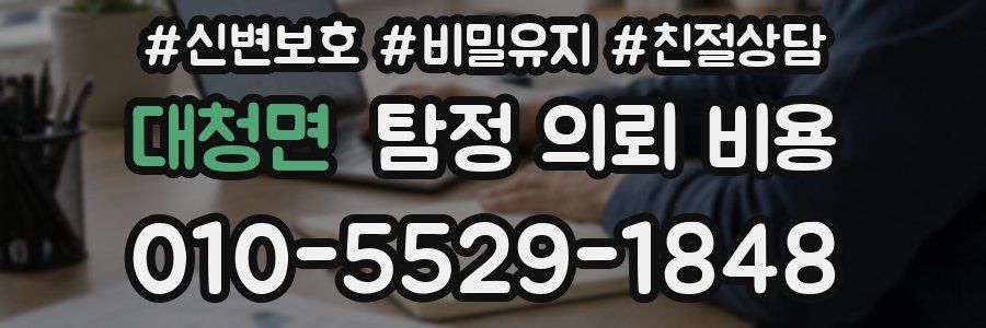 대청면 탐정 의뢰 비용
