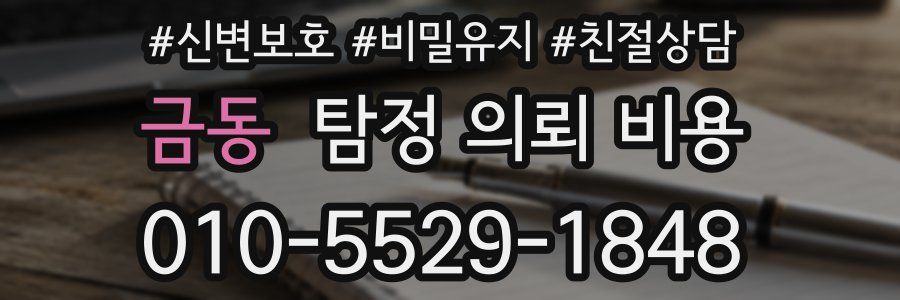금동 탐정 의뢰 비용