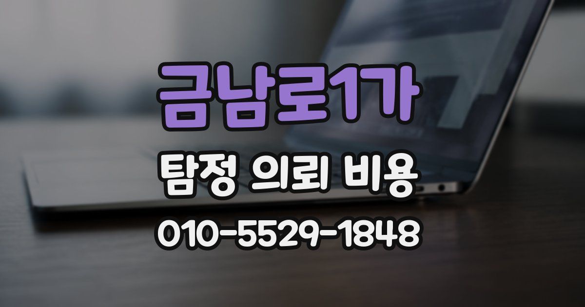 금남로1가 탐정 의뢰 비용
