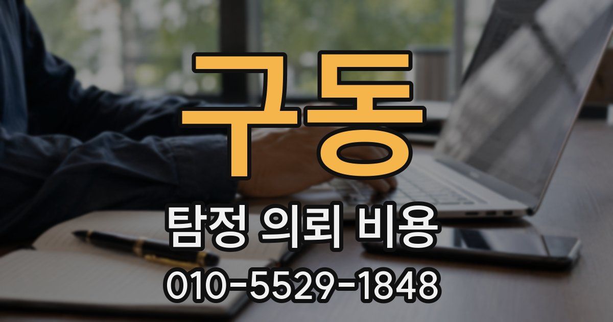 구동 탐정 의뢰 비용