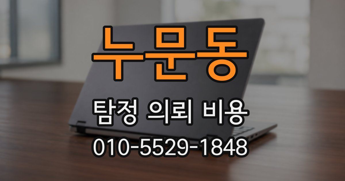 누문동 탐정 의뢰 비용