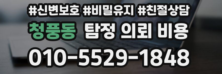 청풍동 탐정 의뢰 비용
