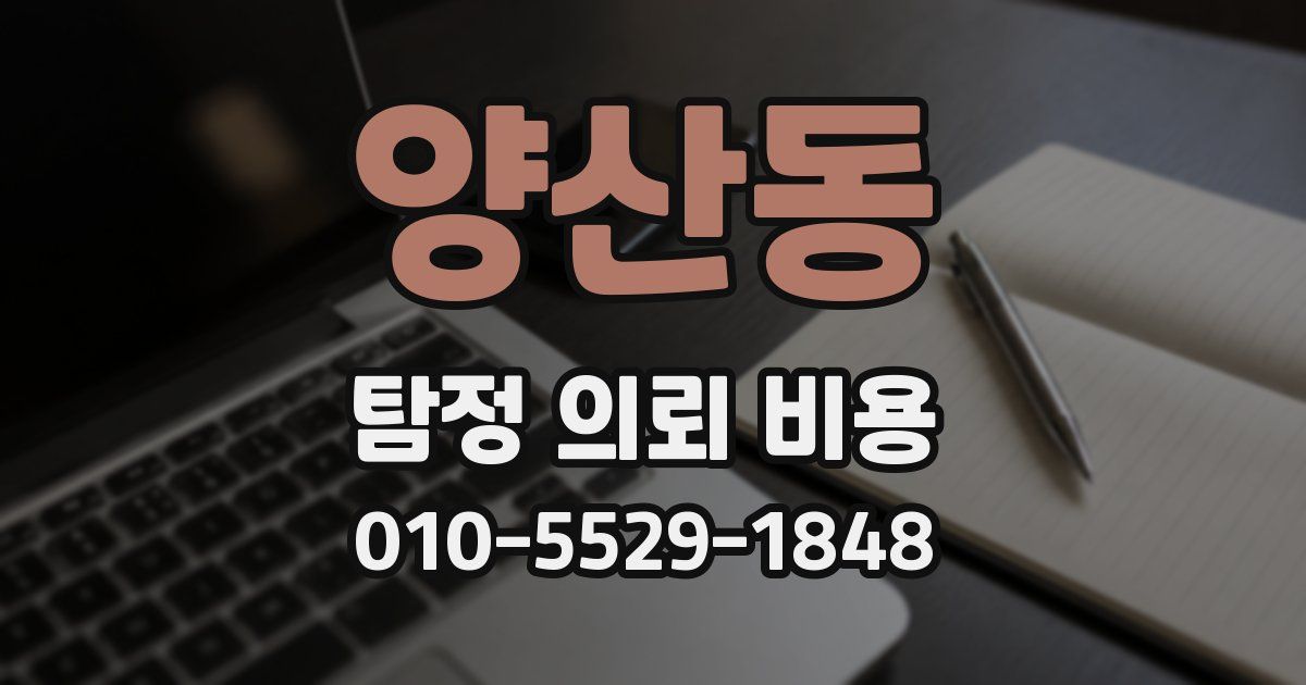 양산동 탐정 의뢰 비용