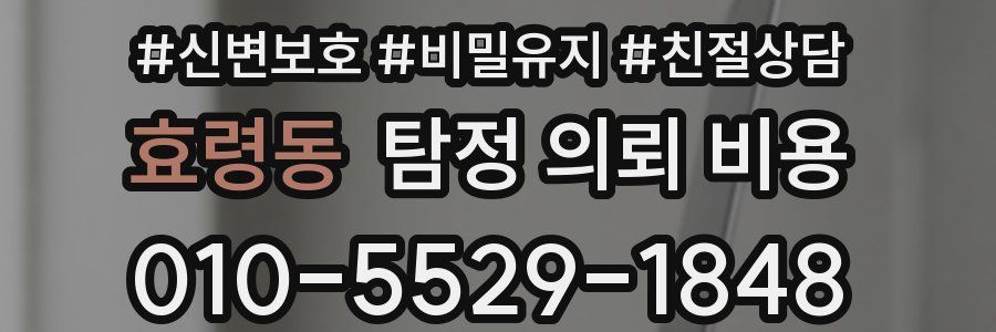 효령동 탐정 의뢰 비용