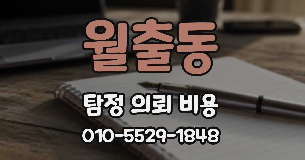 월출동 탐정 의뢰 비용