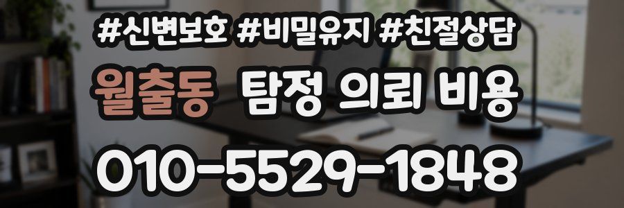 월출동 탐정 의뢰 비용
