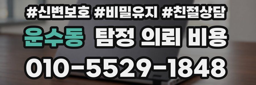 운수동 탐정 의뢰 비용