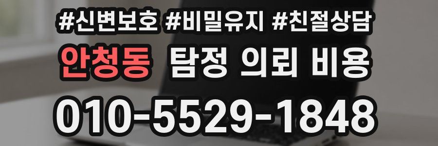 안청동 탐정 의뢰 비용