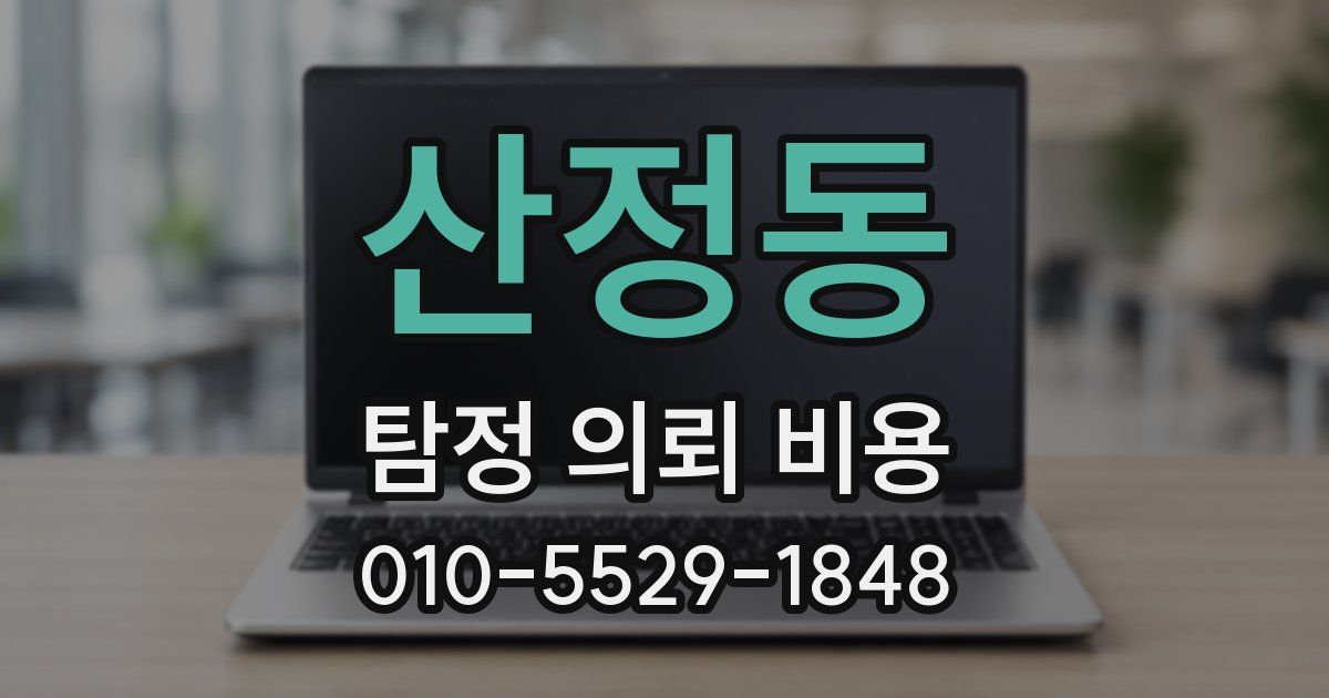 산정동 탐정 의뢰 비용