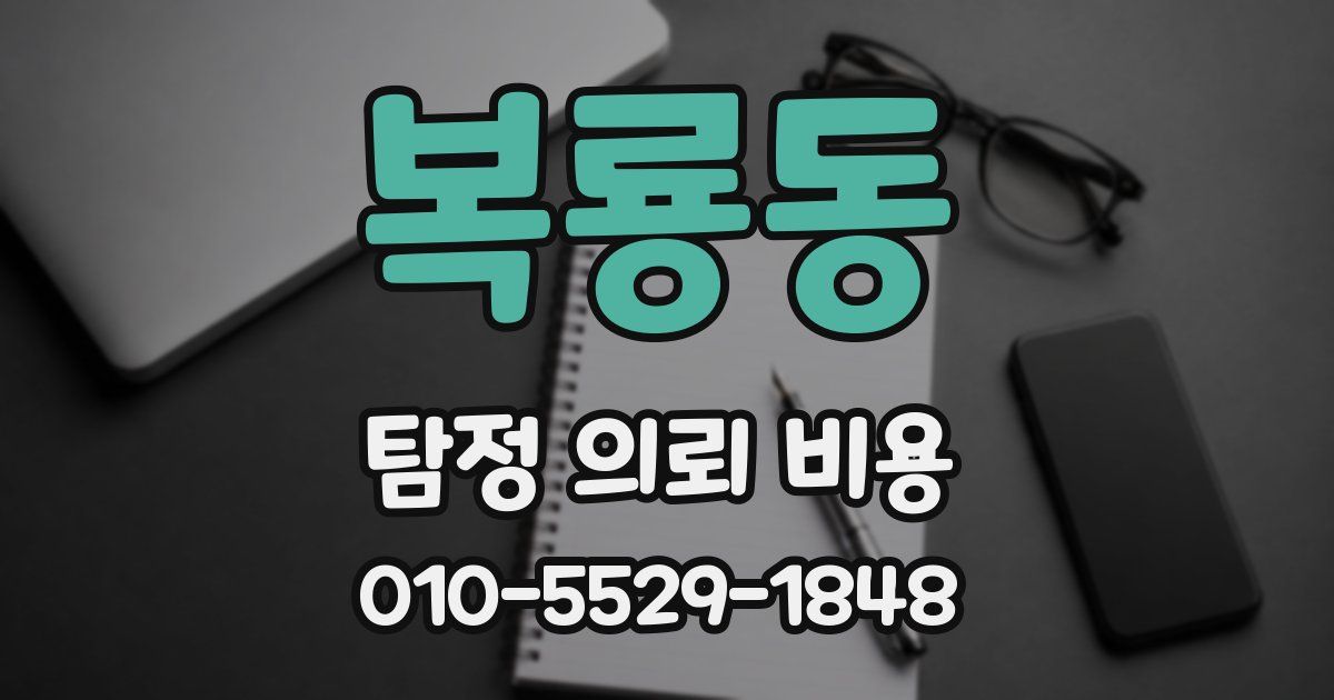 복룡동 탐정 의뢰 비용