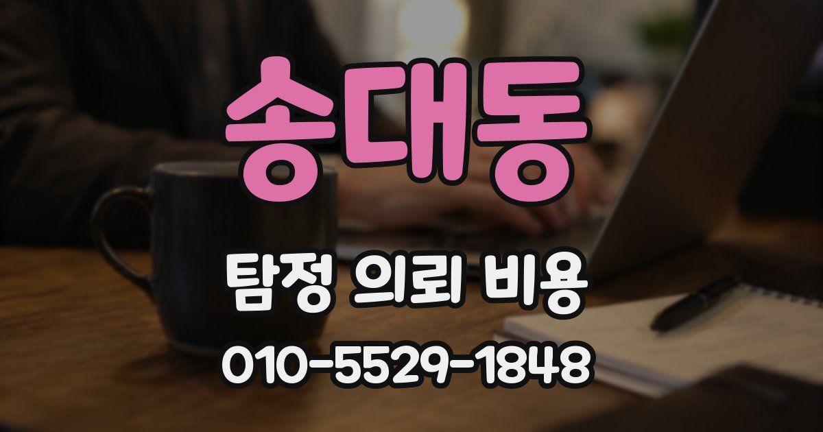송대동 탐정 의뢰 비용