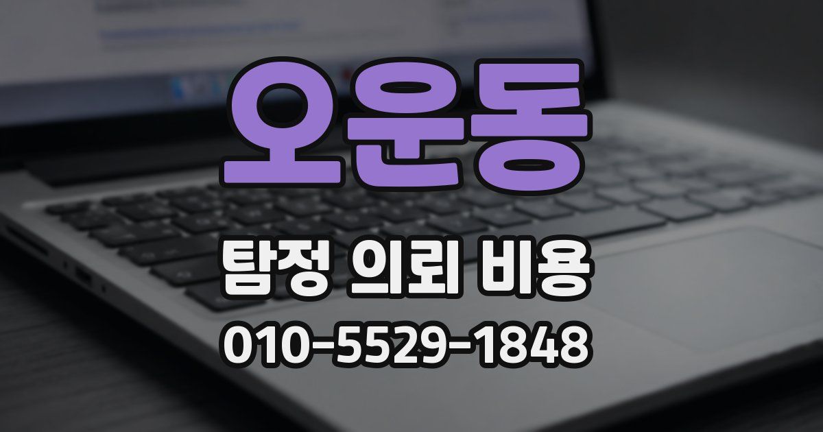 오운동 탐정 의뢰 비용