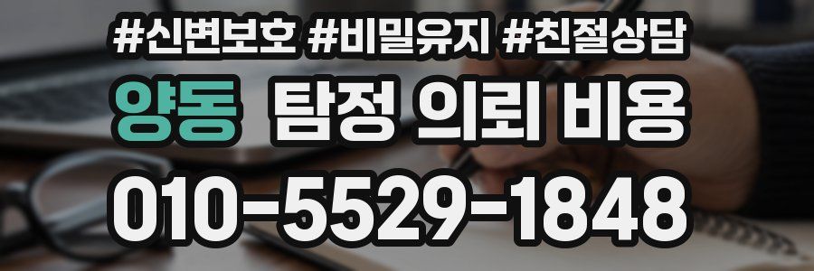 양동 탐정 의뢰 비용