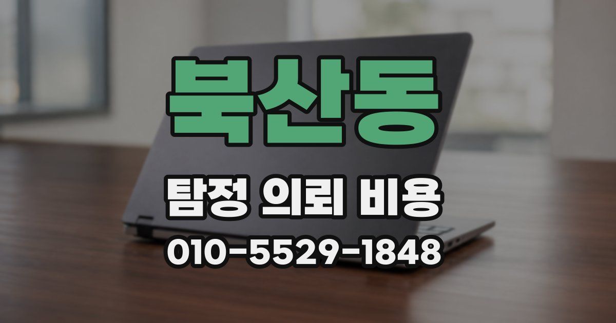 북산동 탐정 의뢰 비용