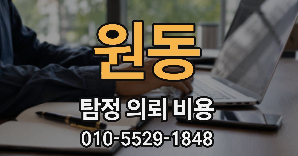 원동 탐정 의뢰 비용