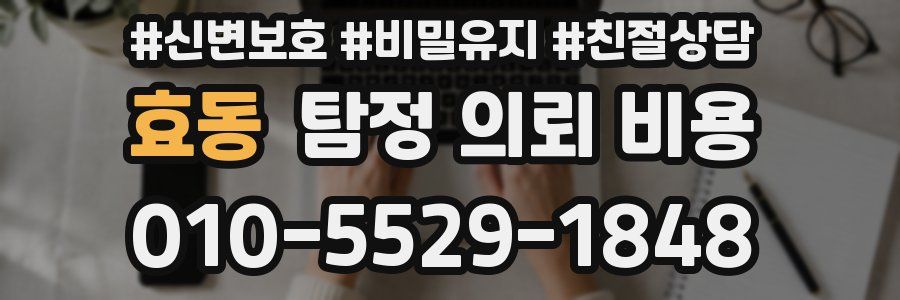 효동 탐정 의뢰 비용