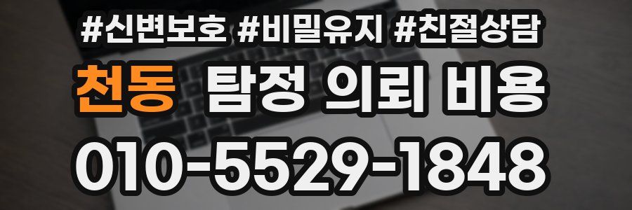 천동 탐정 의뢰 비용