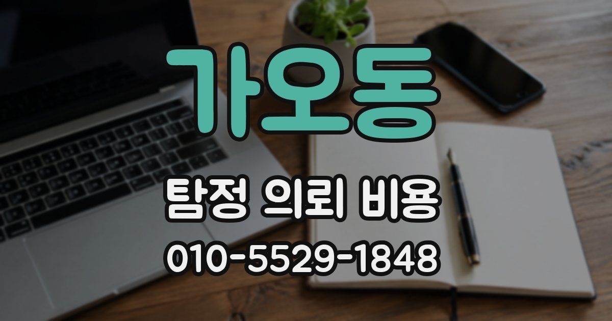 가오동 탐정 의뢰 비용