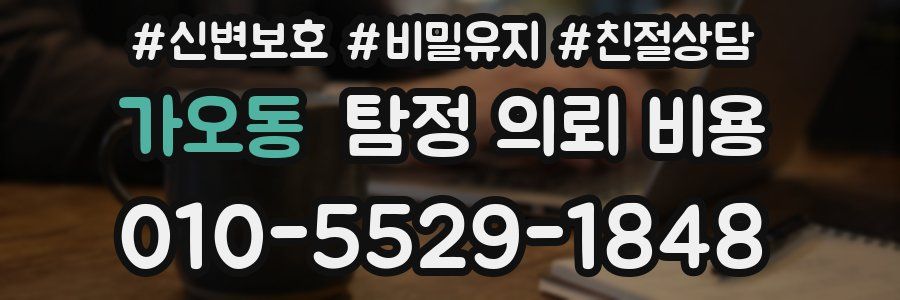 가오동 탐정 의뢰 비용