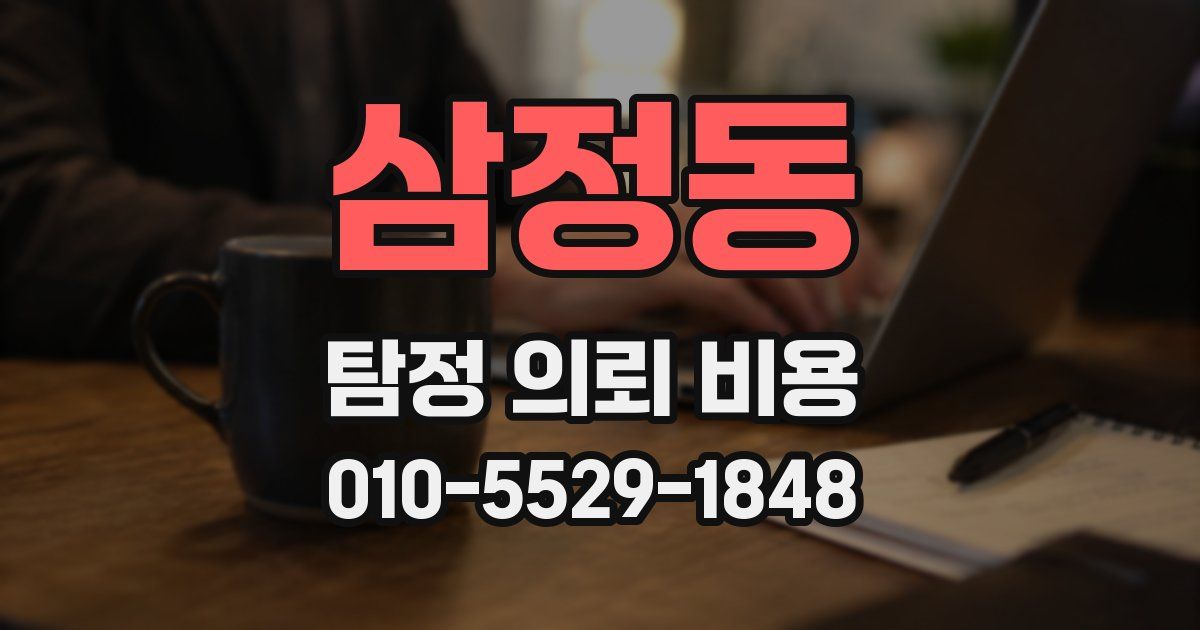 삼정동 탐정 의뢰 비용