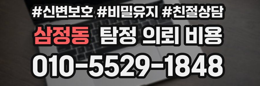 삼정동 탐정 의뢰 비용