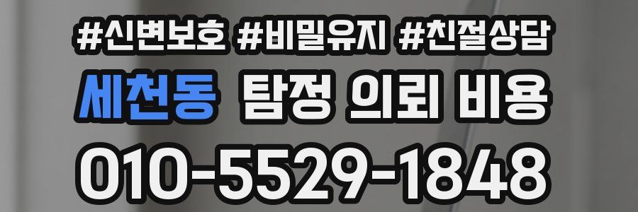 세천동 탐정 의뢰 비용