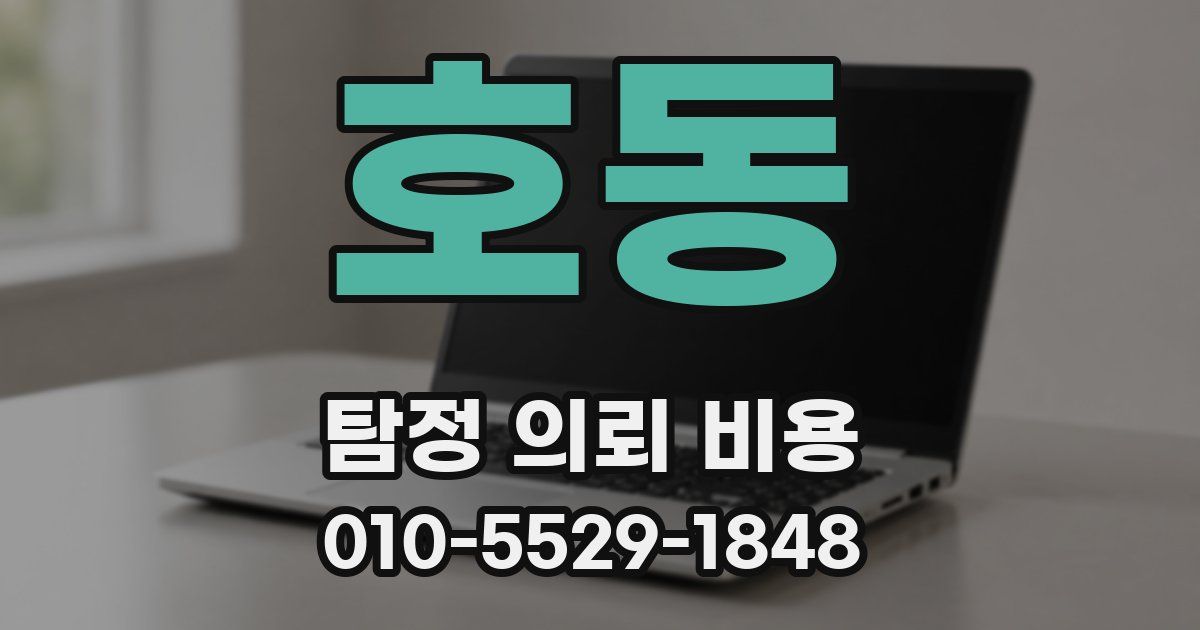 호동 탐정 의뢰 비용