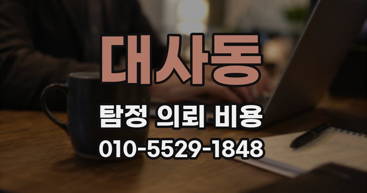 대사동 탐정 의뢰 비용