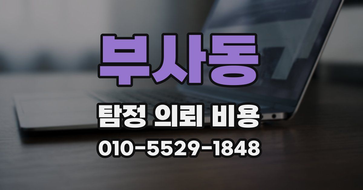 부사동 탐정 의뢰 비용