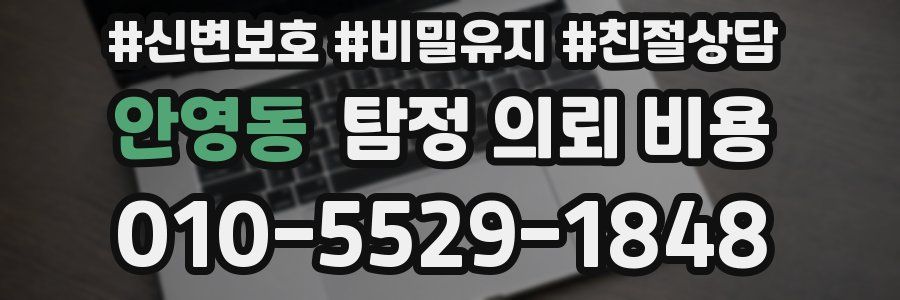 안영동 탐정 의뢰 비용