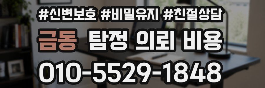 금동 탐정 의뢰 비용
