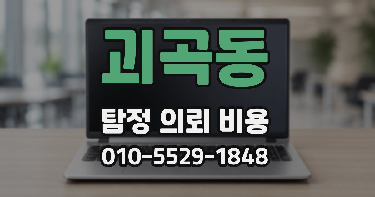 괴곡동 탐정 의뢰 비용