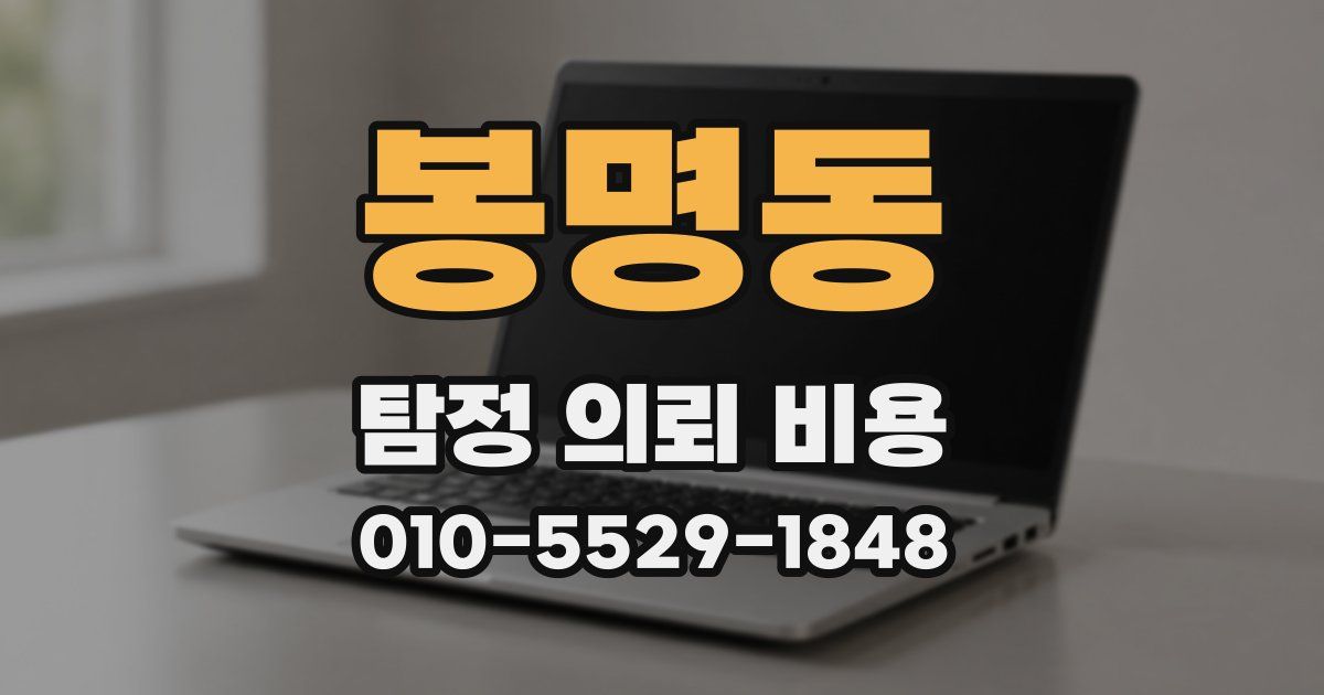 봉명동 탐정 의뢰 비용